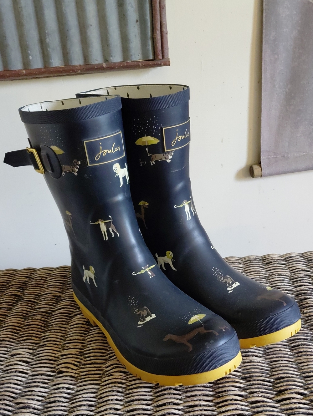 Joules MollyWelly Dog Print Rain Boots